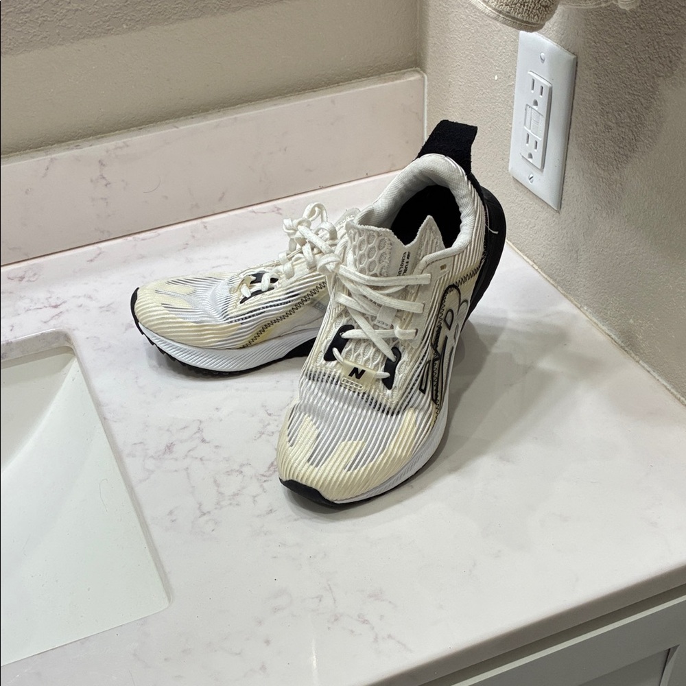 New Balance Kids' White and Black Sneakers